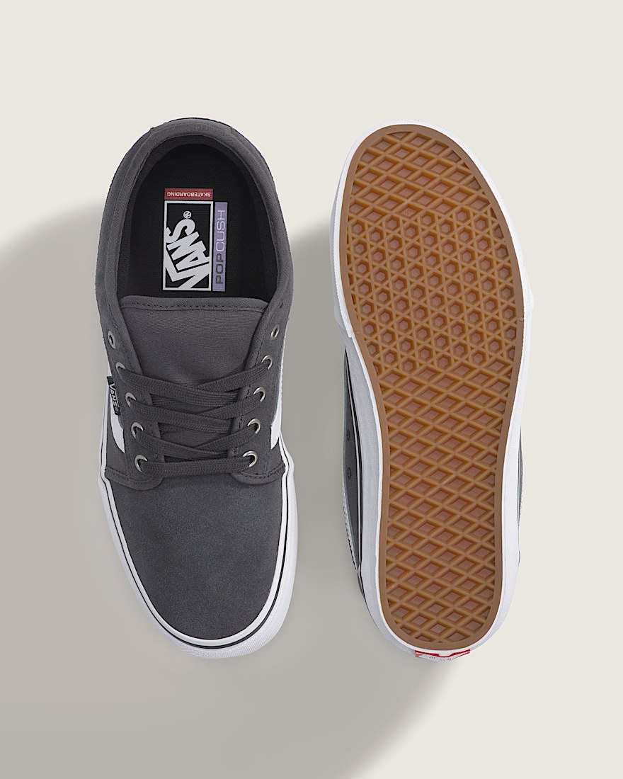 Skate Chukka Low Sidestripe Shoe VANS Charcoal Grey White ALT2