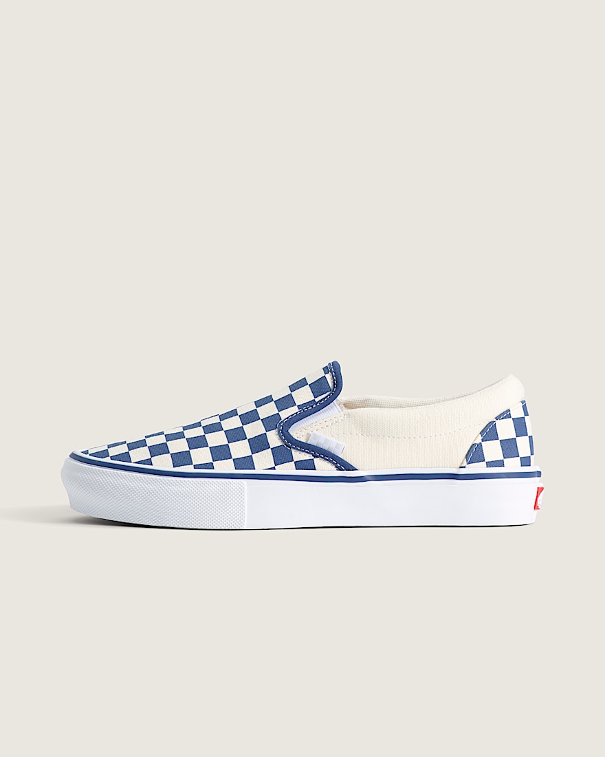 Skate SlipOn Shoe VANS Blue Checkerboard HERO