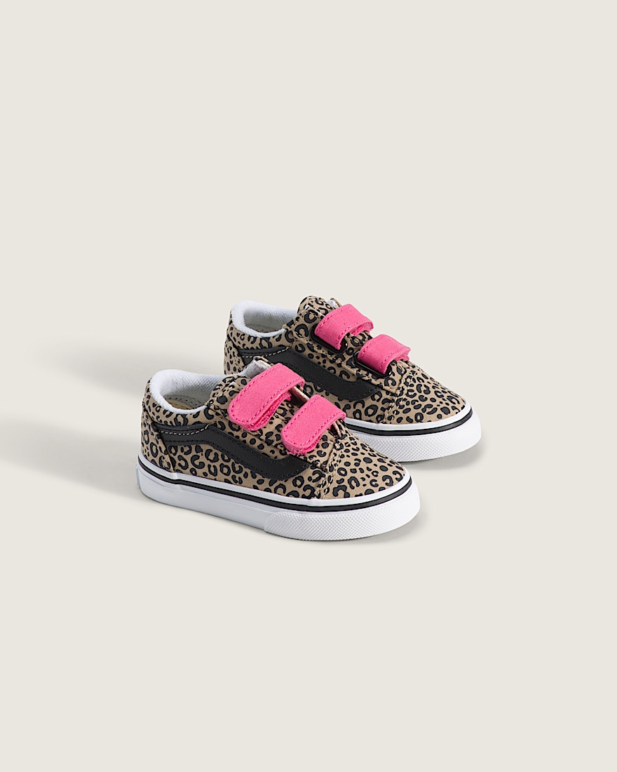 Toddler Old Skool V Shoe VANS Leopard Incense Beige Pink Velvet ALT1