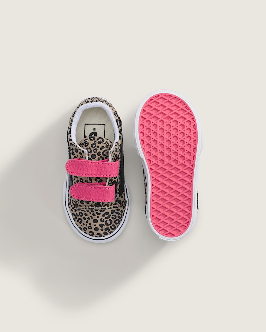 Toddler Old Skool V Shoe VANS Leopard Incense Beige Pink Velvet ALT2