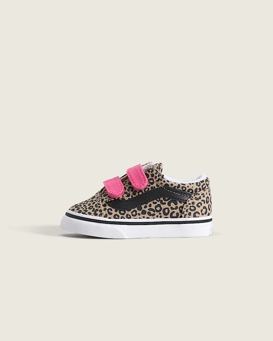 Toddler Old Skool V Shoe VANS Leopard Incense Beige Pink Velvet HERO