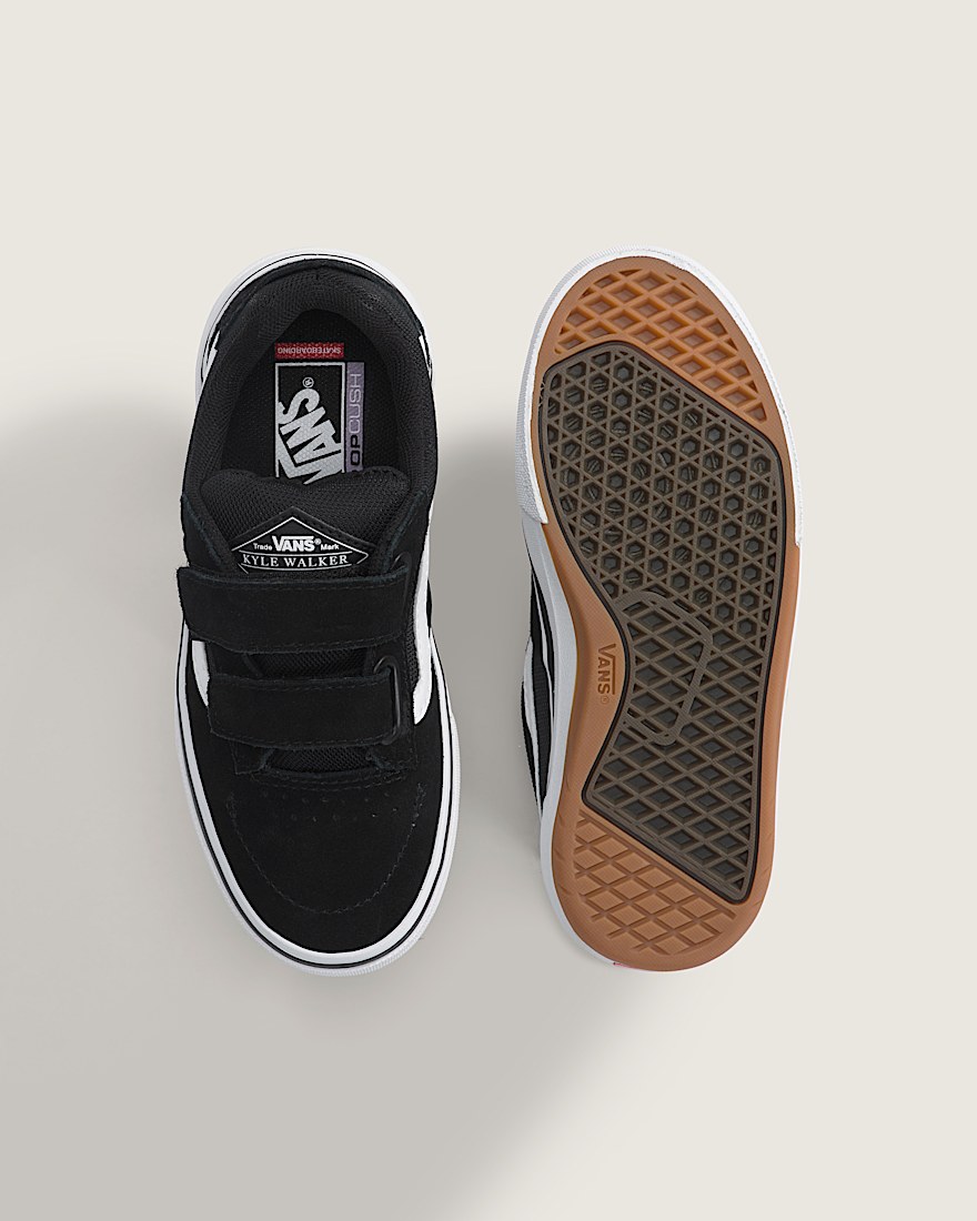 Little Kids Skate Kyle Walker Wafflecup V Shoe VANS Black White ALT2