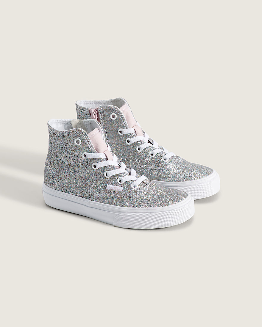 Little Kids Authentic Hi 20 Zip Shoe VANS Glitter Pale Petal Pink ALT1