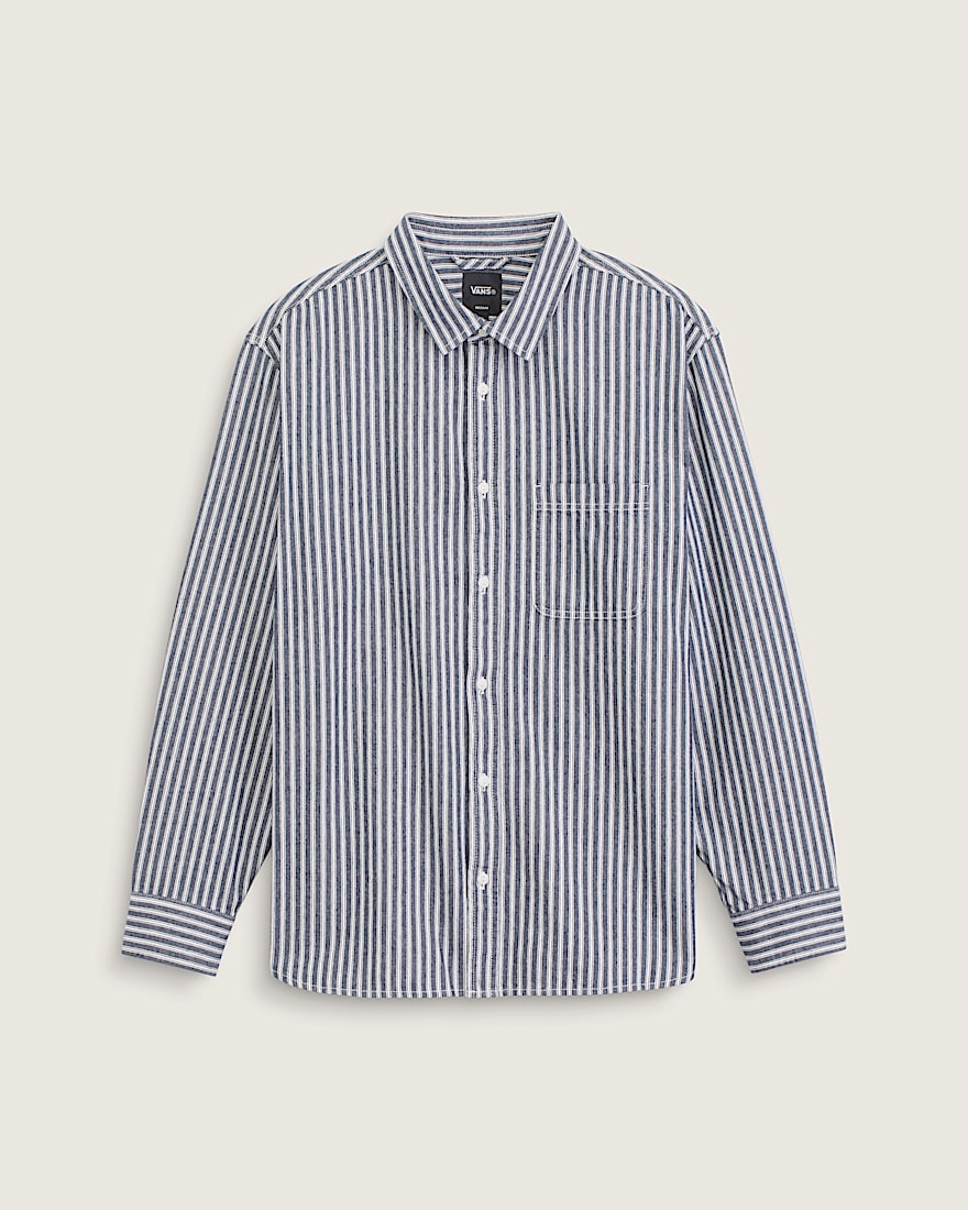 Lawson Stripe Long Sleeve Shirt VANS Parisian Night Blue HERO