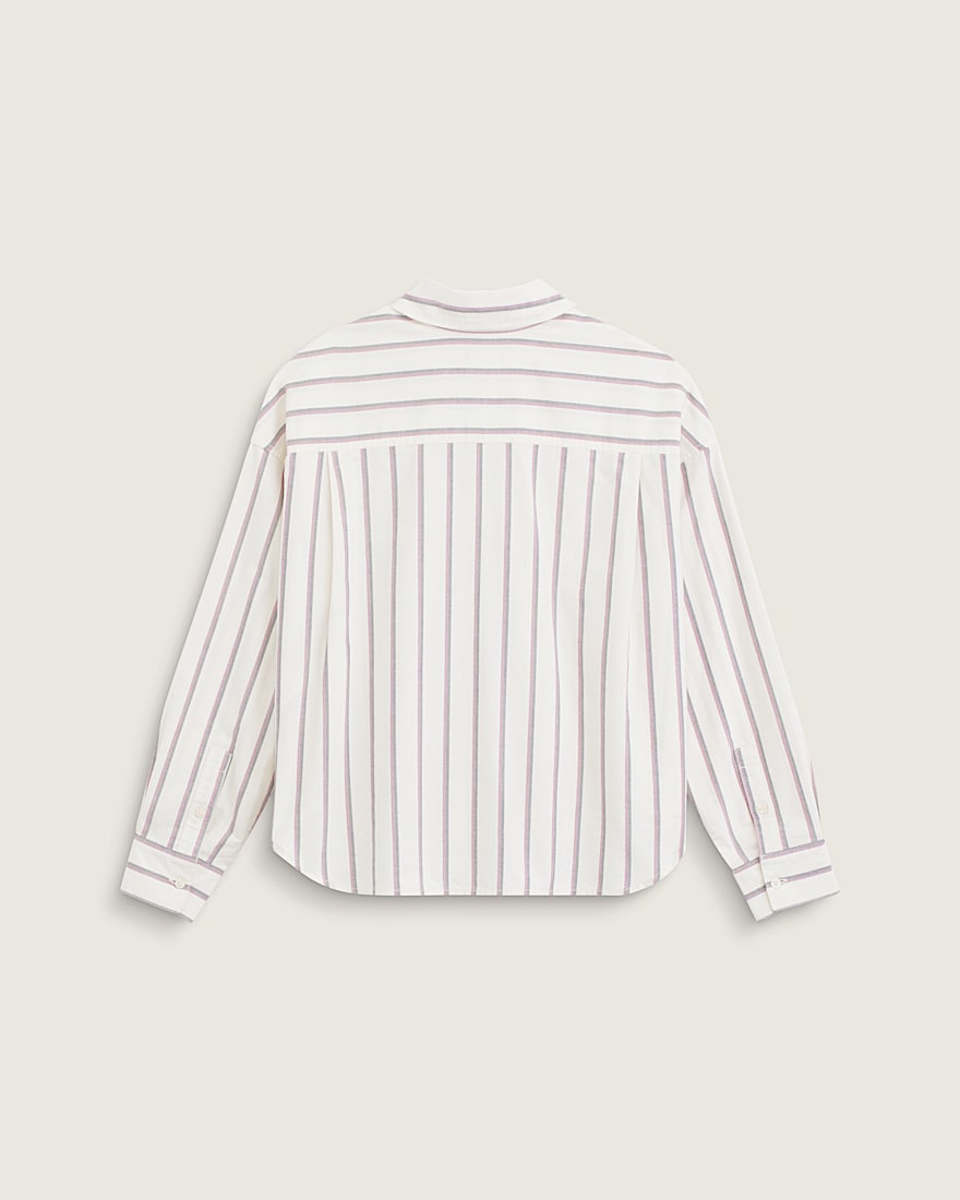 Long Sleeve Boxy Oxford Shirt VANS Egret White ALT1