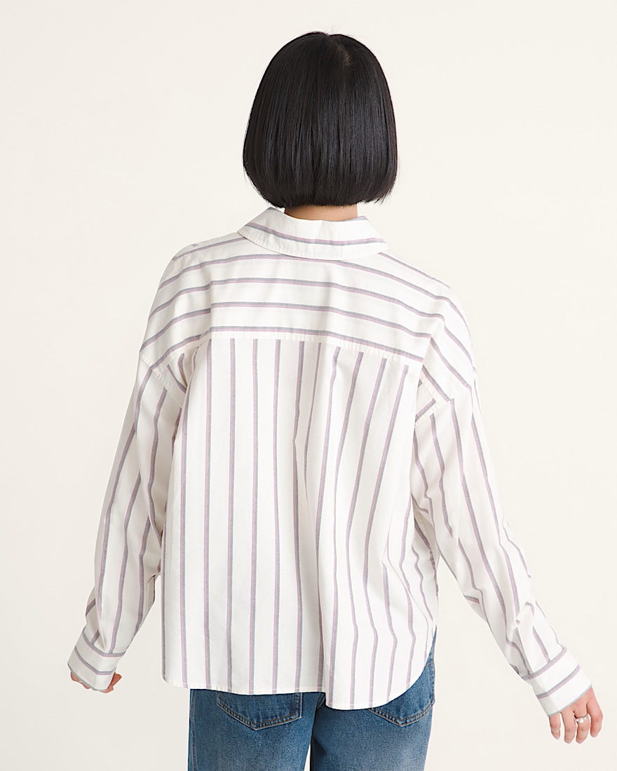 Long Sleeve Boxy Oxford Shirt VANS Egret White ALT3