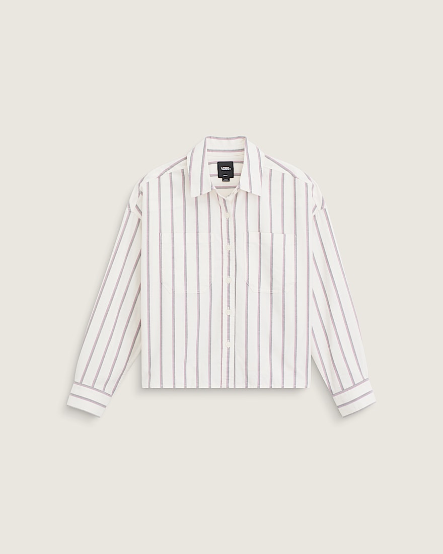 Long Sleeve Boxy Oxford Shirt VANS Egret White HERO
