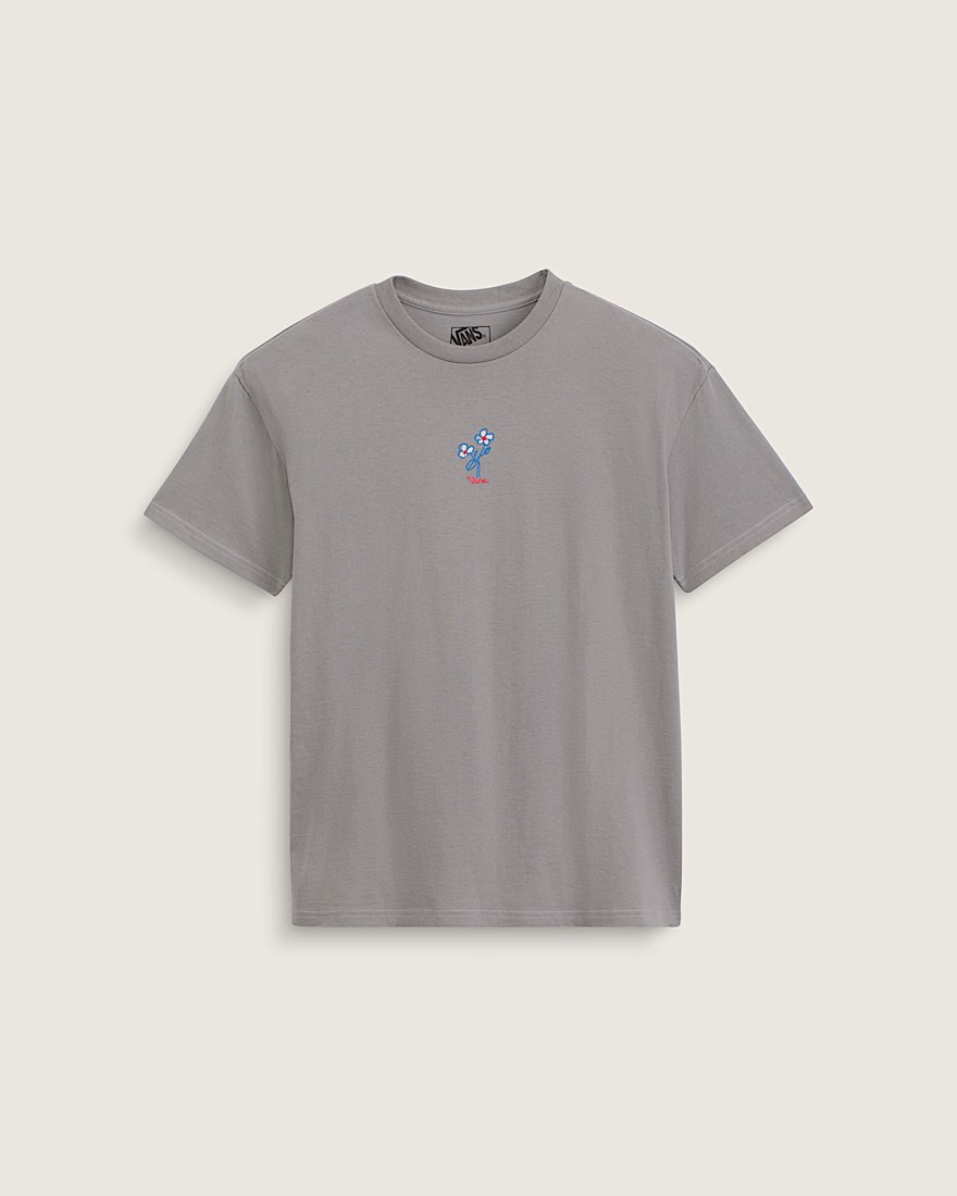 Hand Drawn Floral TShirt VANS Pewter ALT1