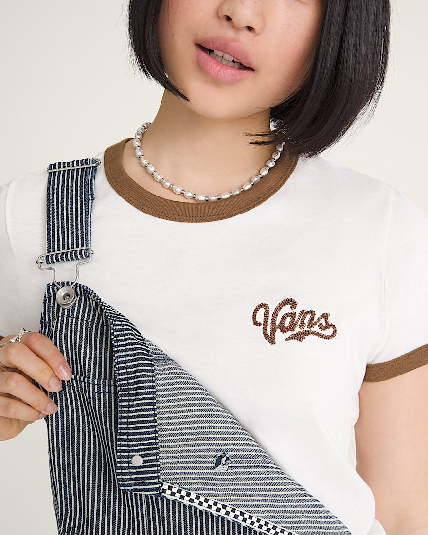 Lefty Script Ringer TShirt VANS Marshmallow White ALT4