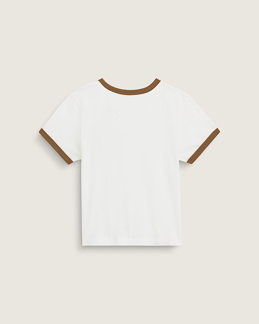 Lefty Script Ringer TShirt VANS Marshmallow White ALT1
