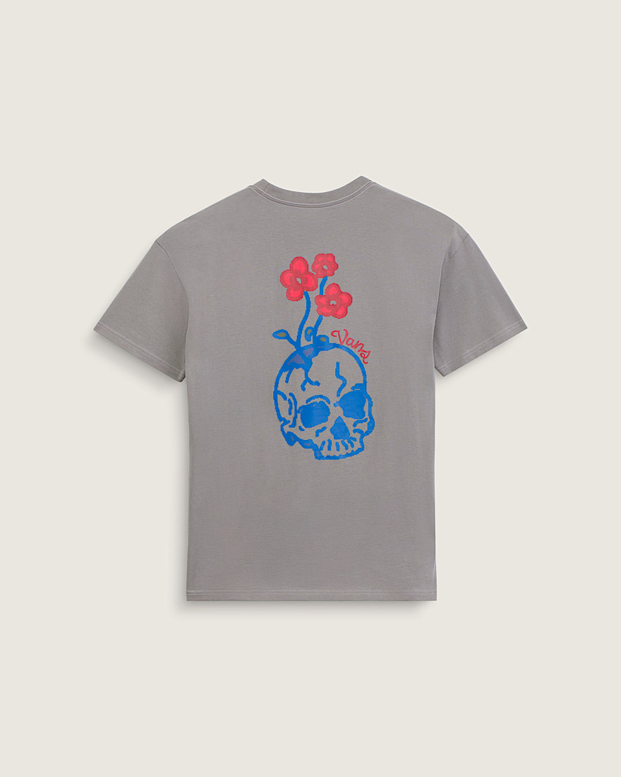 Hand Drawn Floral TShirt VANS Pewter HERO