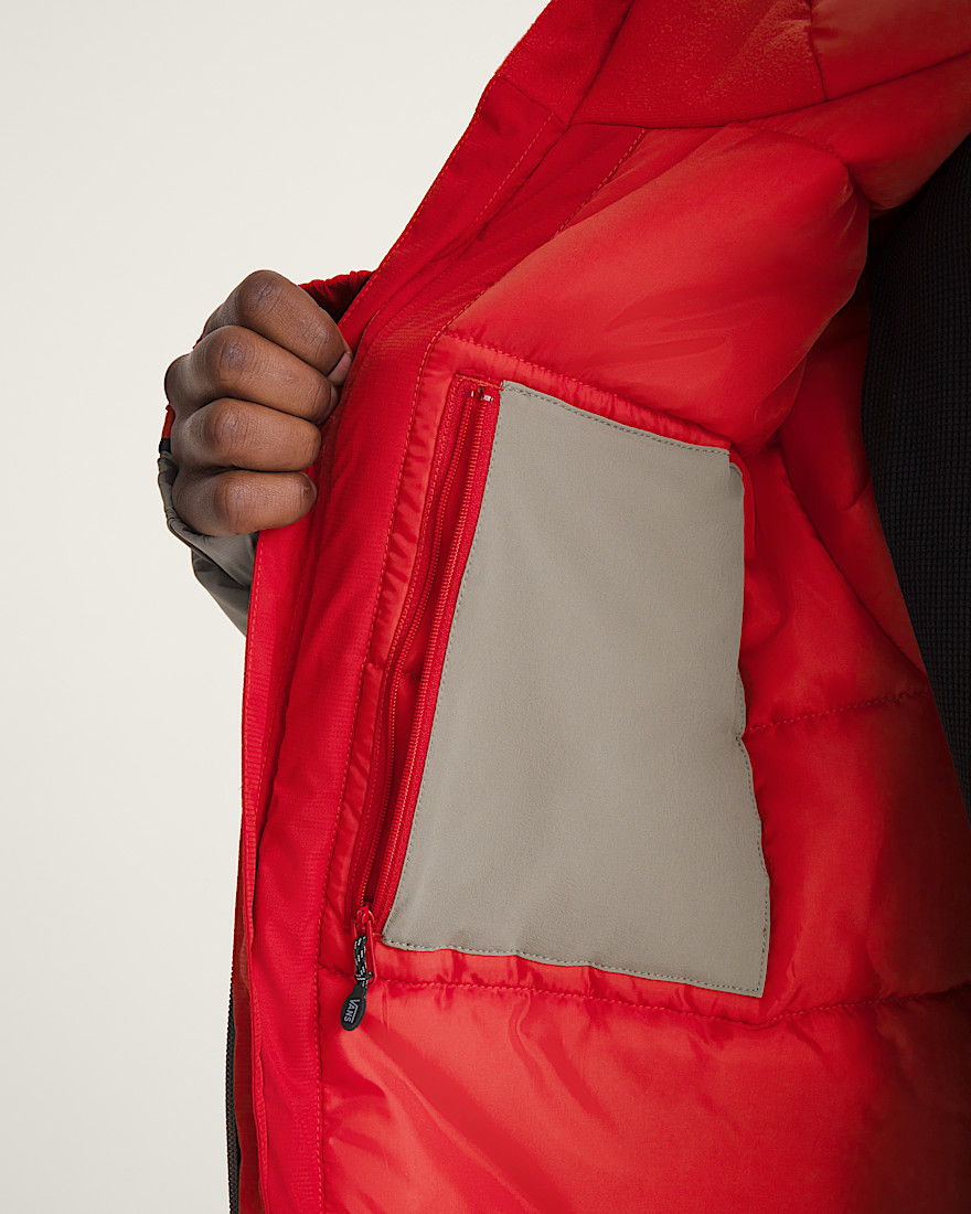 90s Big Block Hooded Puffer Jacket VANS Racing Red ALT6