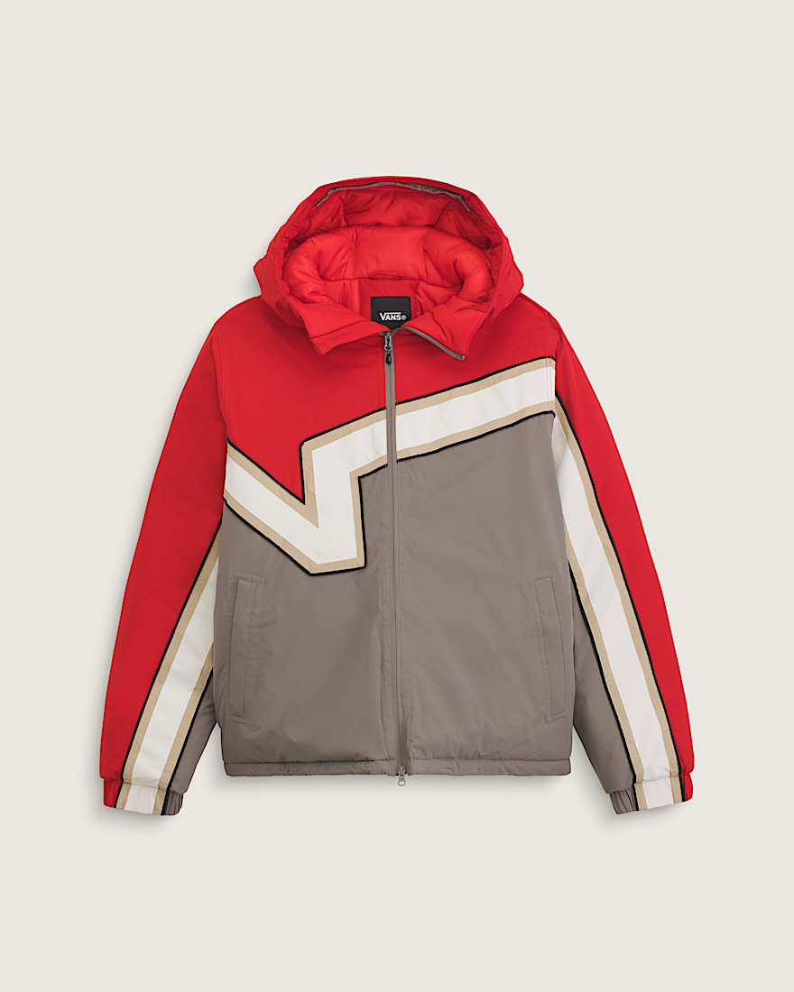 90s Big Block Hooded Puffer Jacket VANS Racing Red HERO
