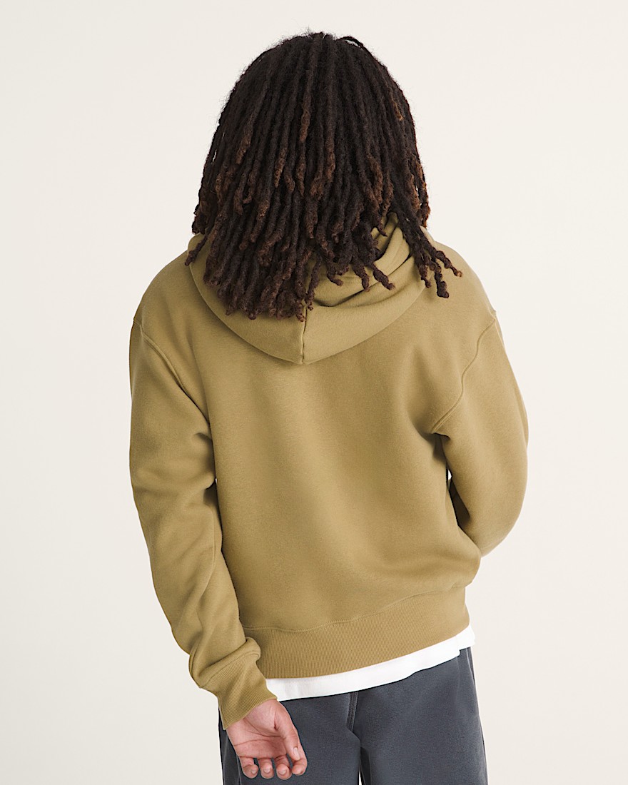 Stretch Logo Zip Hoodie VANS Olive Brown ALT3