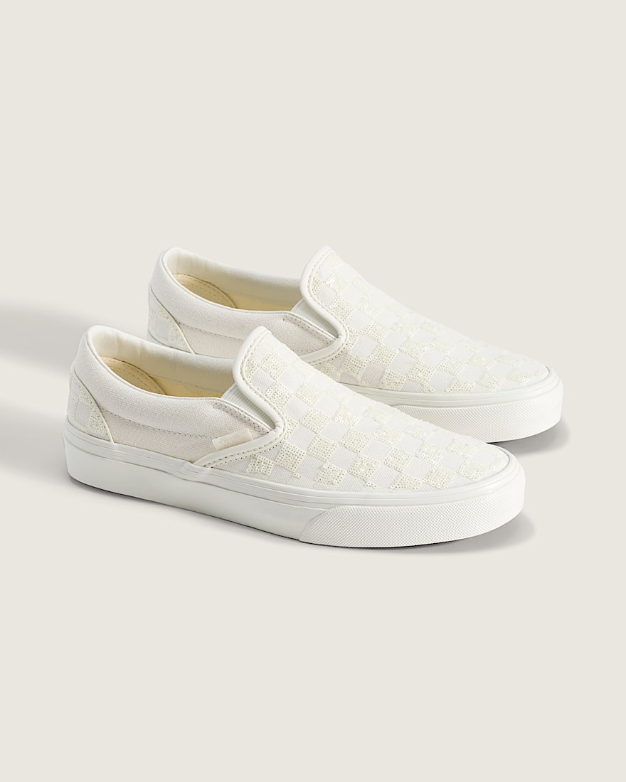 Classic SlipOn Checkerboard Shoe VANS Checkerboard White ALT1