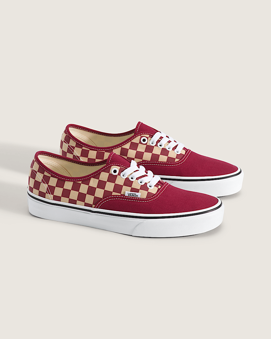 Authentic Shoe VANS Checkerboard Burgundy Purple Gold ALT1