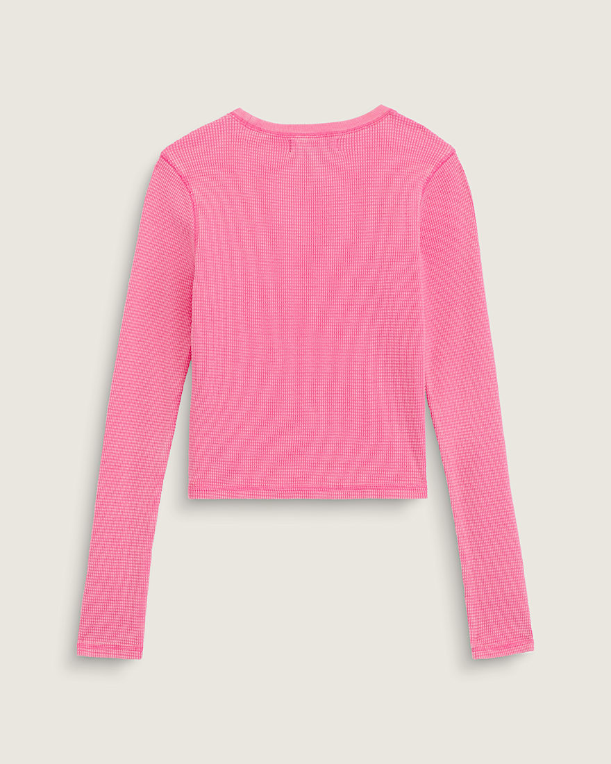Teri Waffle Long Sleeve Shirt VANS Pink Velvet ALT1