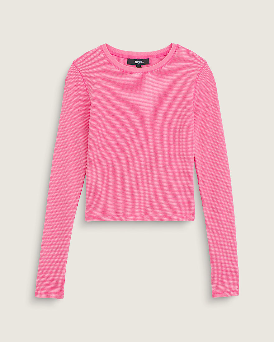 Teri Waffle Long Sleeve Shirt VANS Pink Velvet HERO