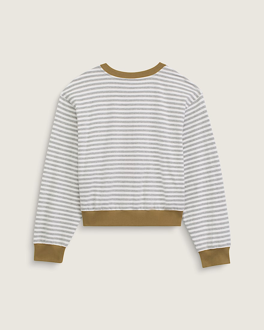 Molly Long Sleeve Henley VANS Marshmallow White  Cement Heather Grey ALT1