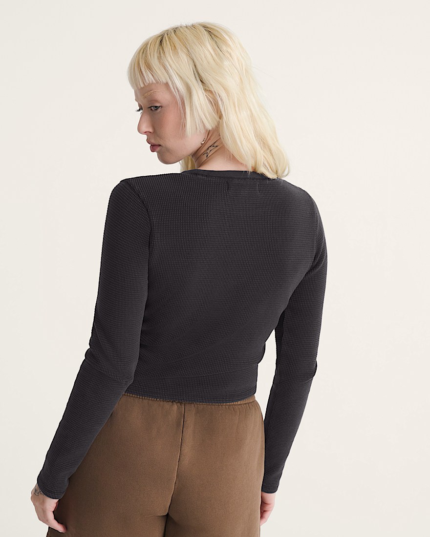 Teri Waffle Long Sleeve Shirt VANS Black ALT3