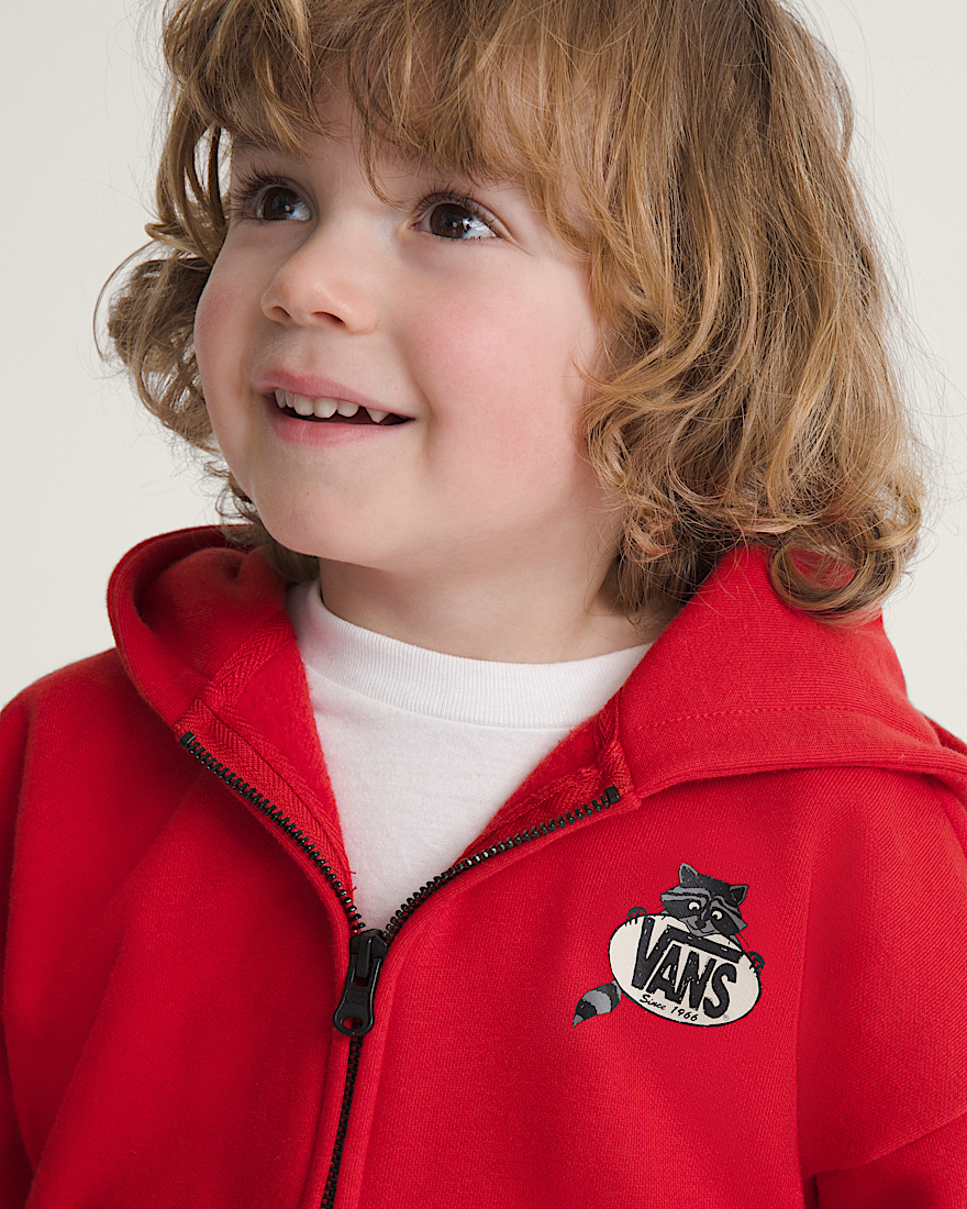 Little Kids Dumpster Raccoon Zip Hoodie VANS Racing Red ALT4