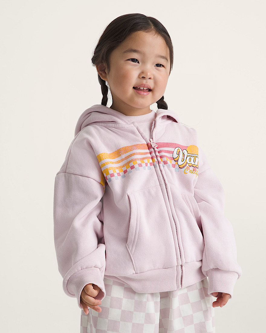 Little Kids Vans Sun Zip Hoodie VANS Pale Petal Pink ALT2