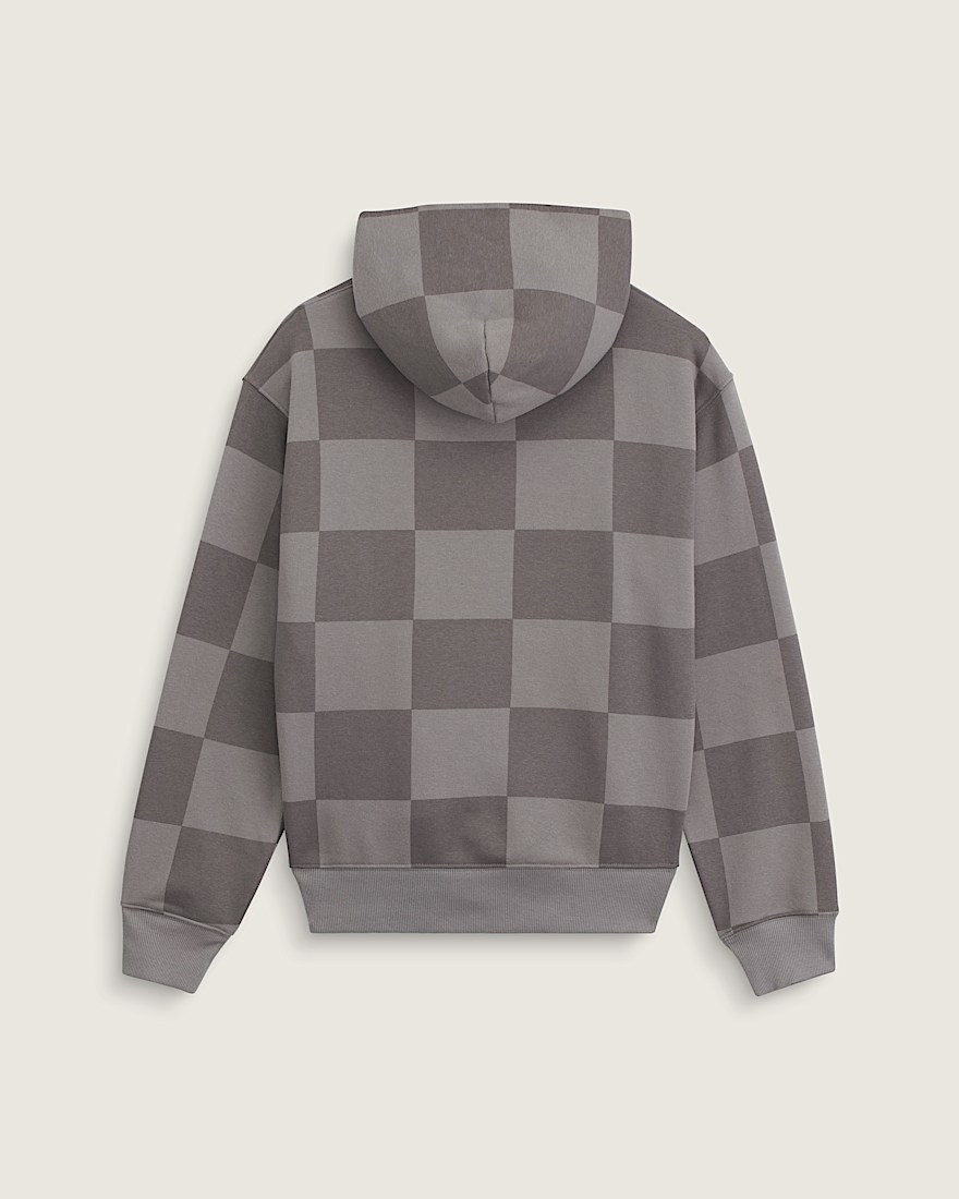 Stretch Logo Checkerboard Pullover Hoodie VANS Pewter ALT1