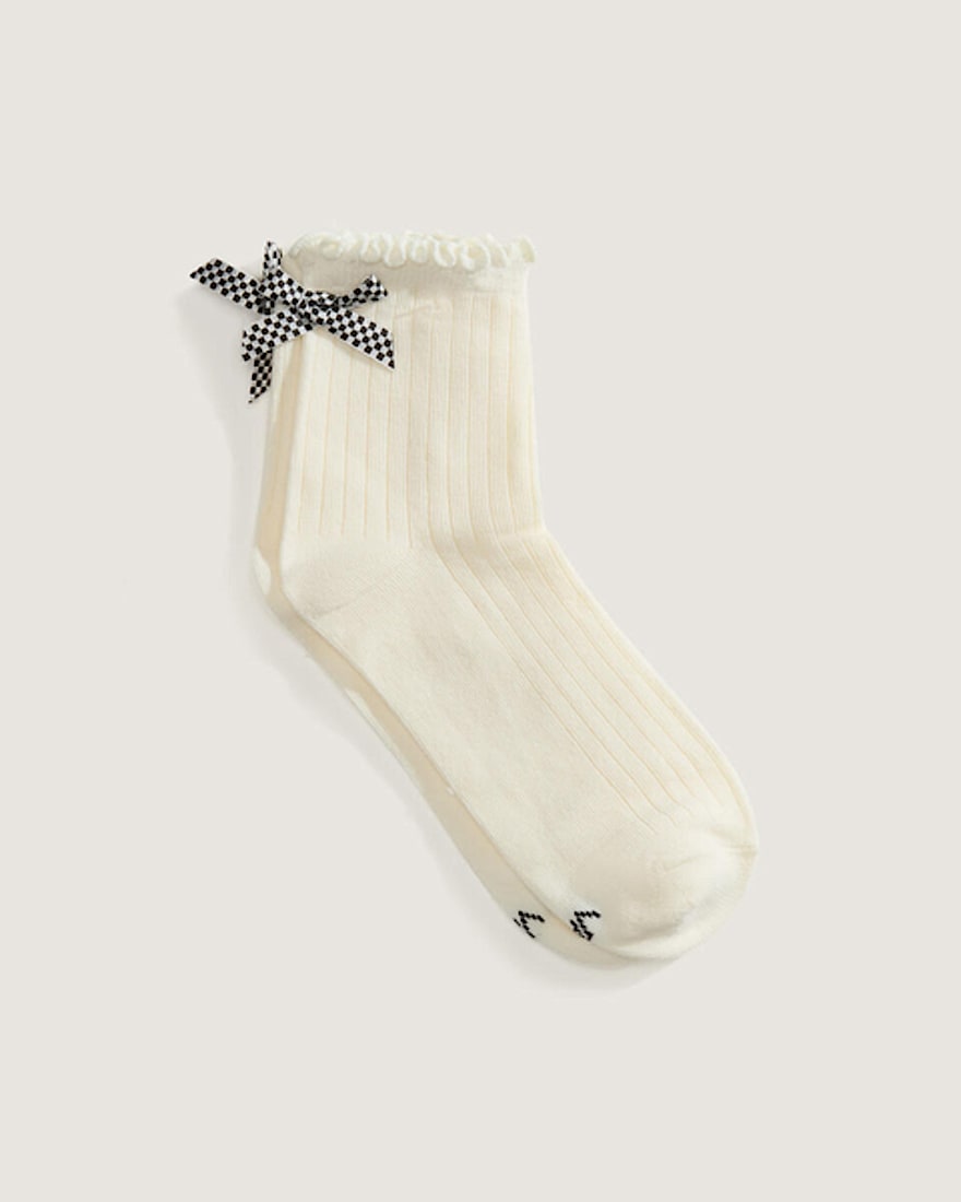 Bow Back Crew Socks VANS Marshmallow Black ALT1