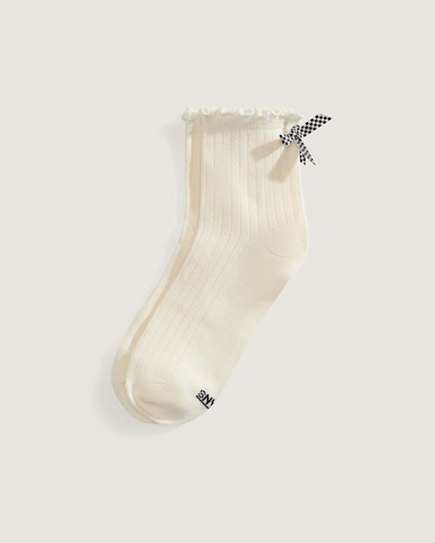 Bow Back Crew Socks VANS Marshmallow Black HERO