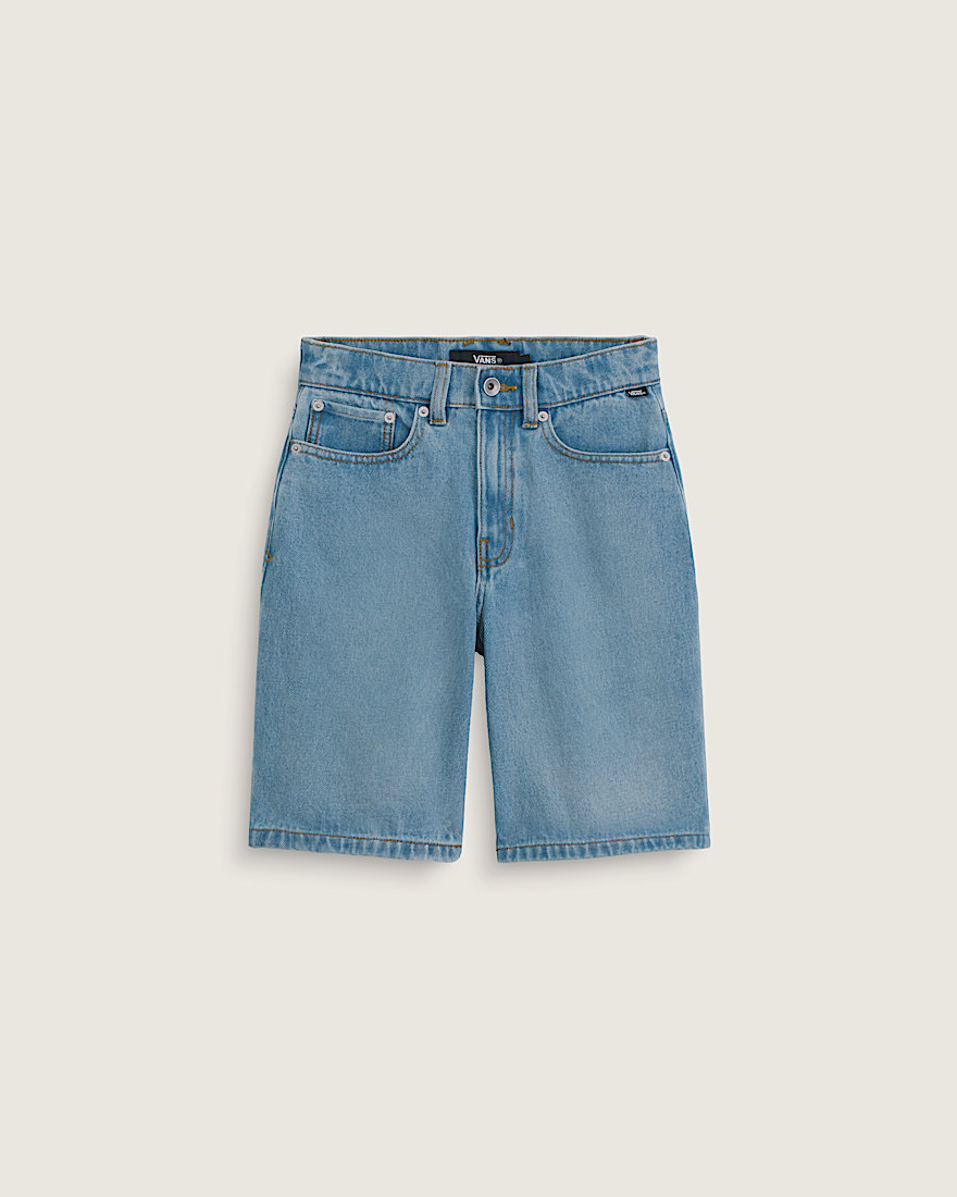 Kids Check5 Baggy Denim Shorts VANS Stonewash Blue HERO