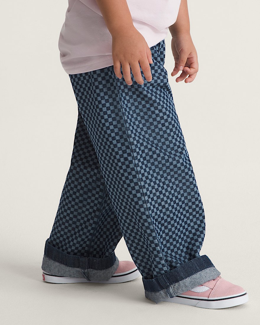 Little Kids Eunice Elastic Denim Pants VANS Dark Rinse ALT5