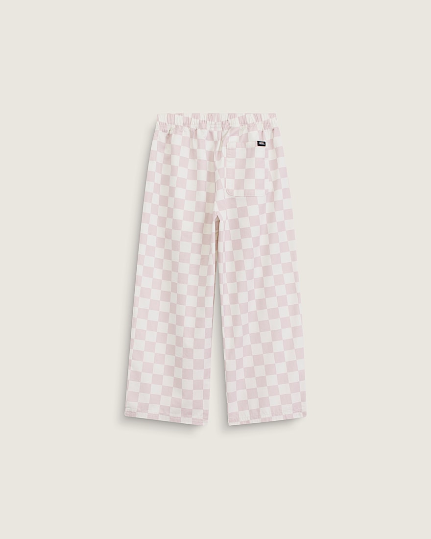 Little Kids Lili Elastic Waist Checkerboard Pant VANS Pale Petal Pink  Marshmallow White ALT1