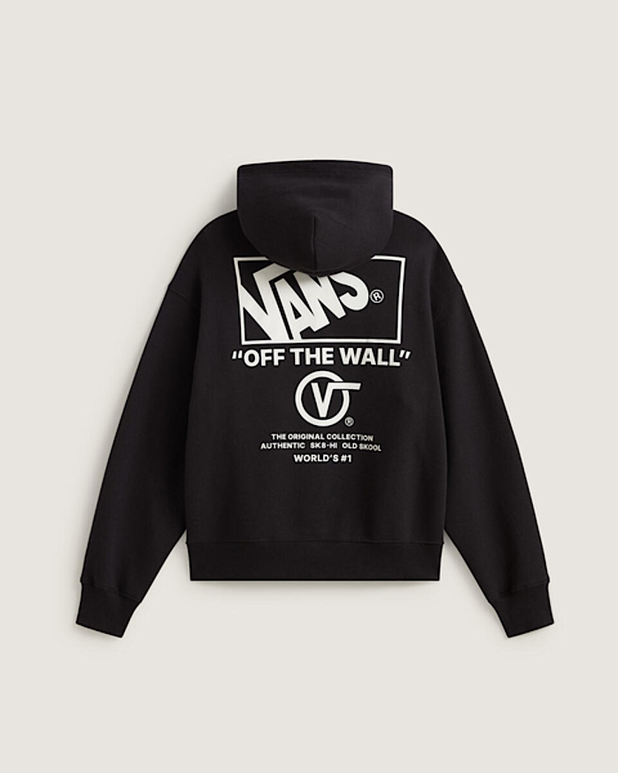 Stacked Hi Pullover Hoodie VANS Black White ALT1