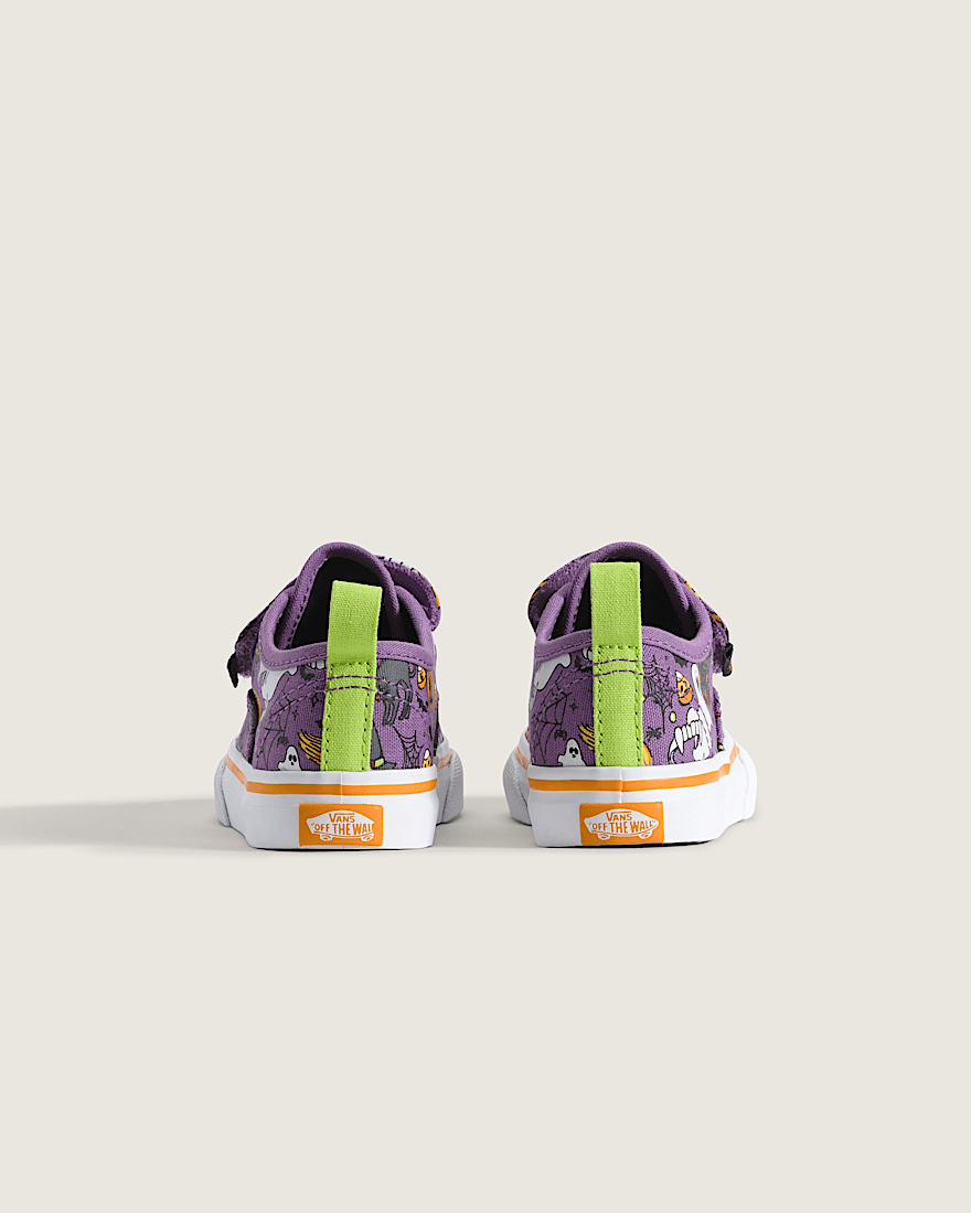 Toddler Authentic Elastic V Halloween Shoe VANS Purple Orange ALT3