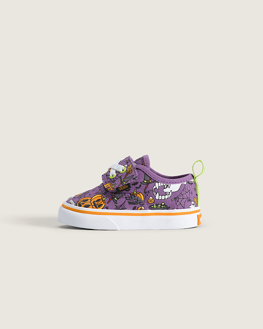 Toddler Authentic Elastic V Halloween Shoe VANS Purple Orange HERO