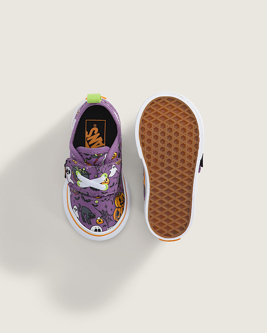Toddler Authentic Elastic V Halloween Shoe VANS Purple Orange ALT2