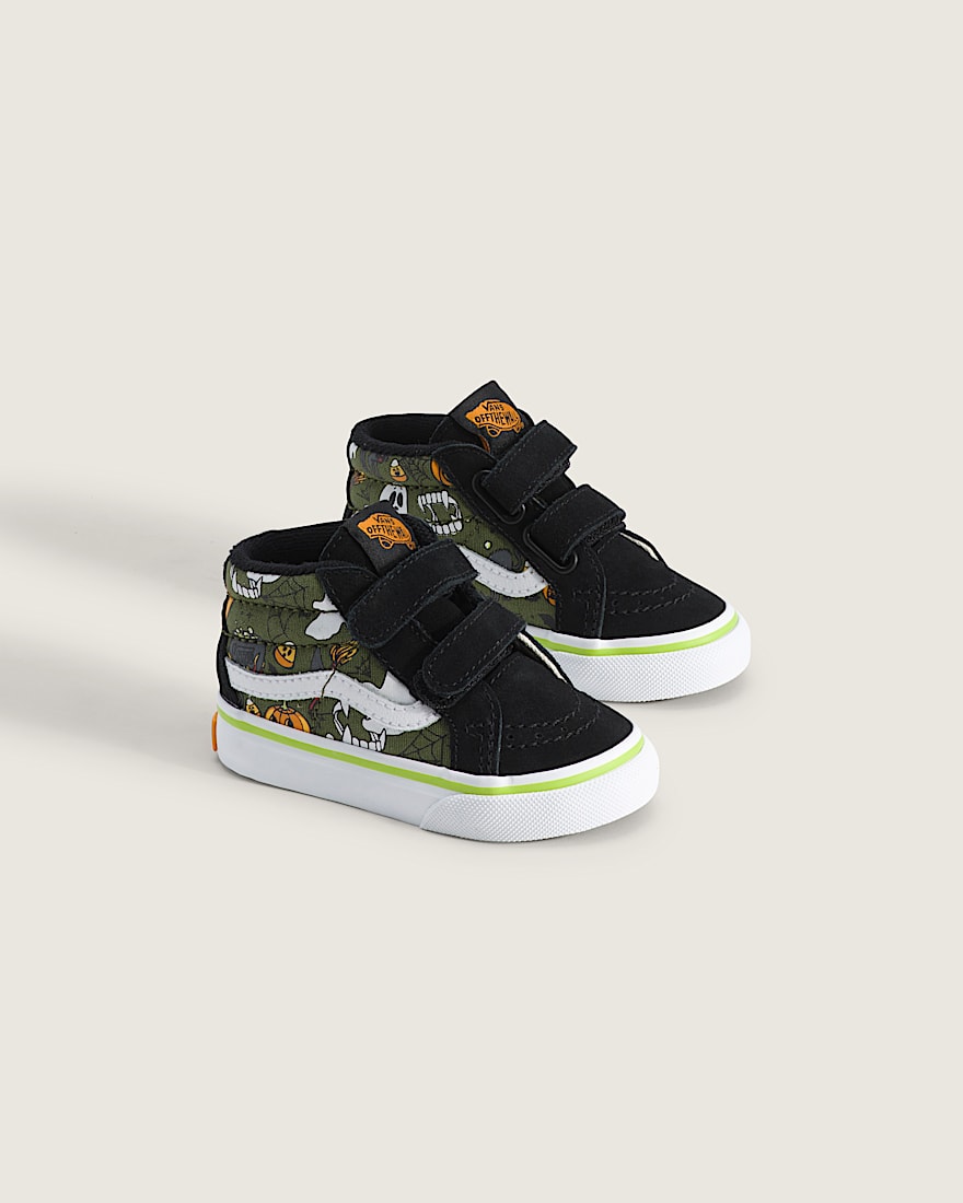 Toddler Sk8Mid V Halloween Shoe VANS Green Black Orange ALT1