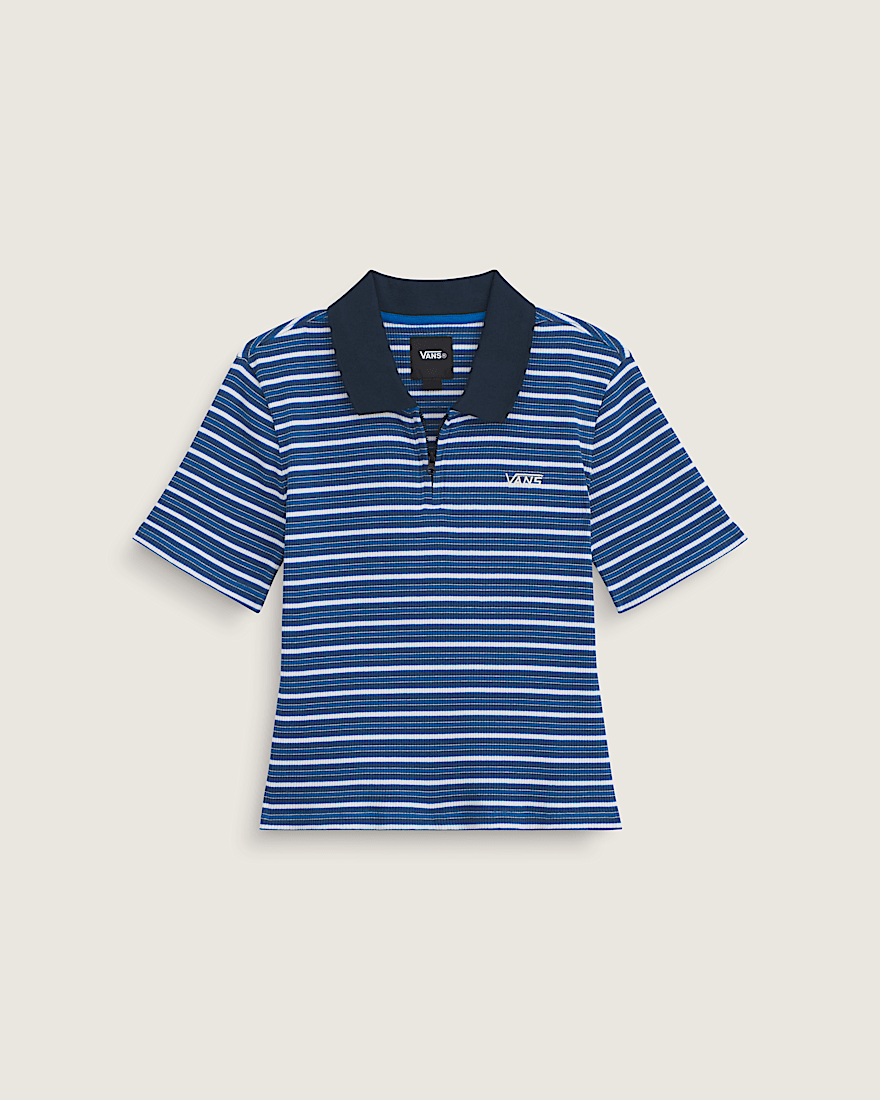 Priscilla Stripe Polo Shirt VANS Classic Blue HERO