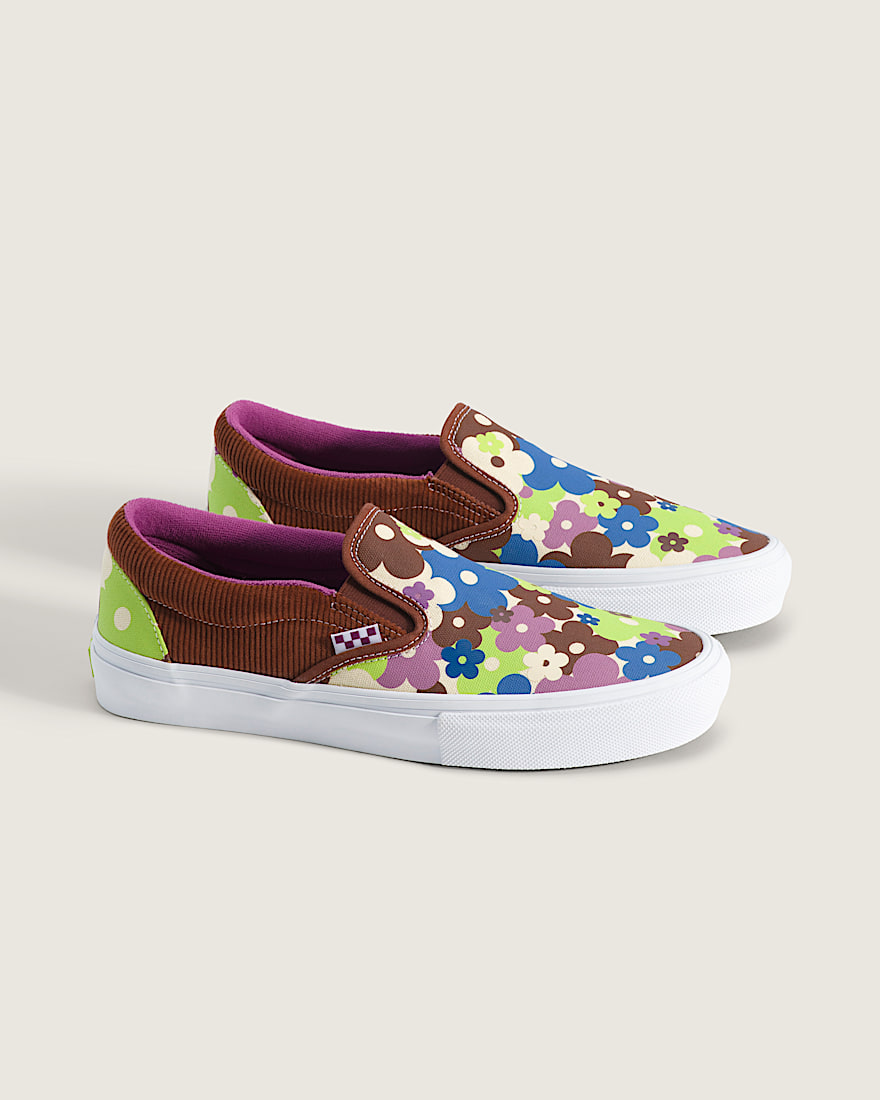 Skate SlipOn Shoe VANS Burgundy Red White Green Blue ALT1