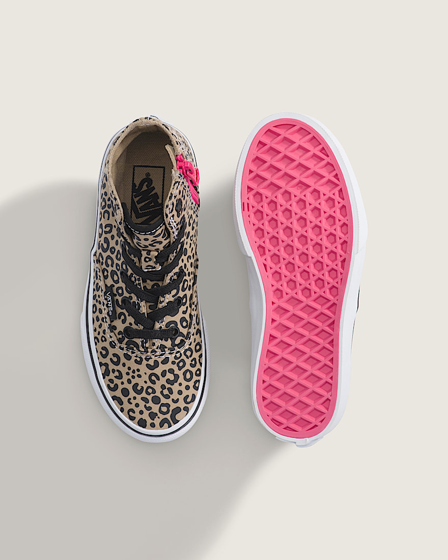 Little Kids Authentic Hi 20 Zip Shoe VANS Leopard Incense Beige Pink Velvet ALT2