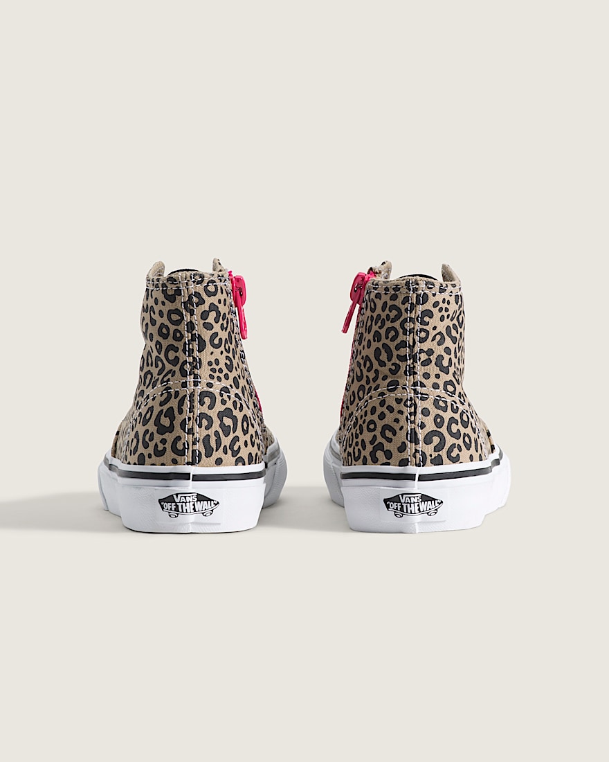Little Kids Authentic Hi 20 Zip Shoe VANS Leopard Incense Beige Pink Velvet ALT3