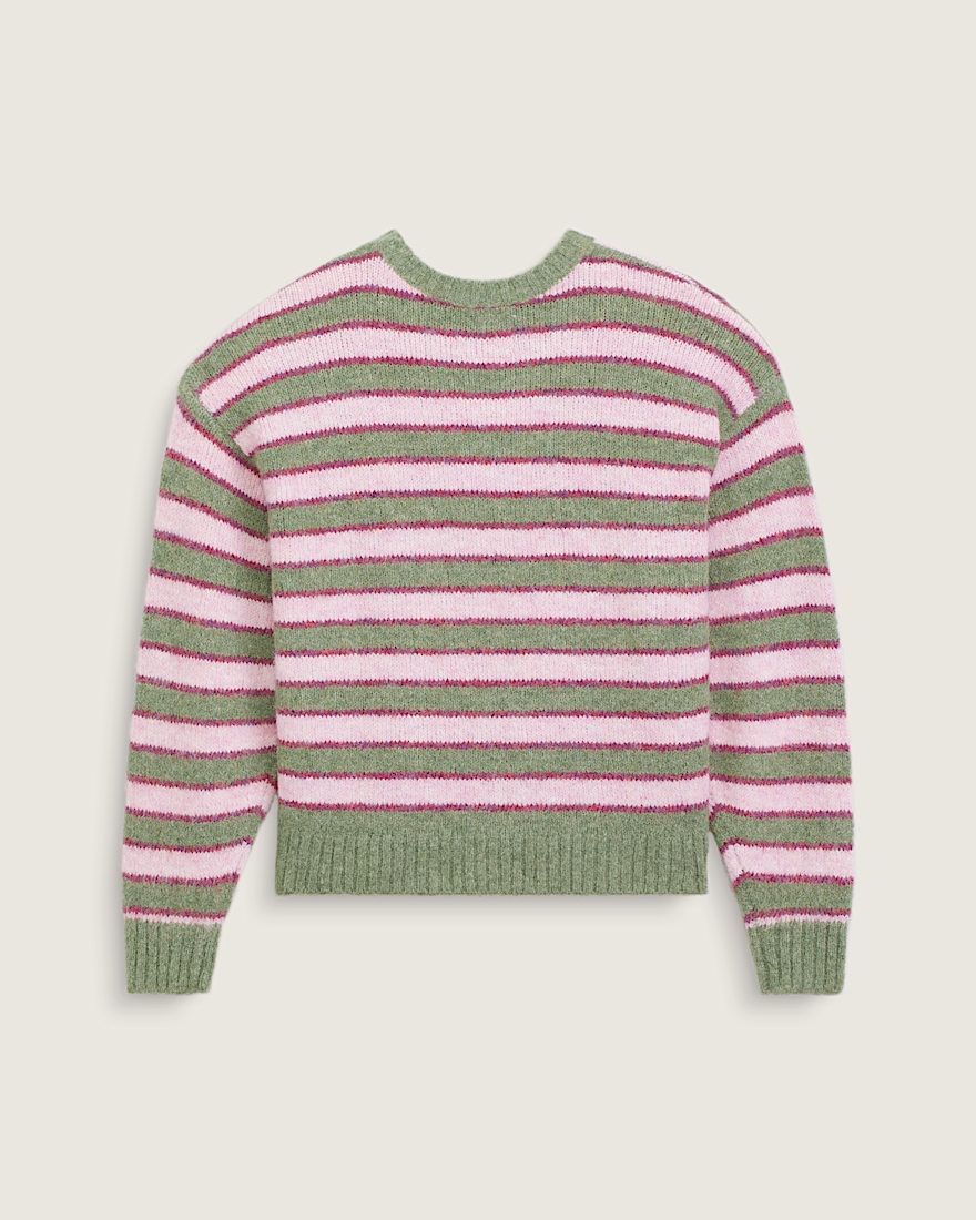 Rollins Stripe Sweater VANS Green Balsam Mystic Mulberry ALT1
