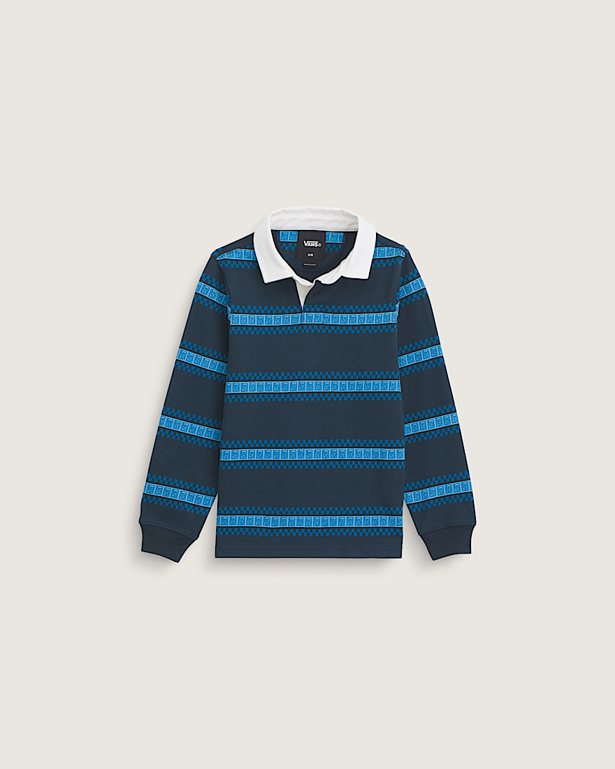Little Kids V Rugby Long Sleeve Shirt VANS Dress Blues HERO
