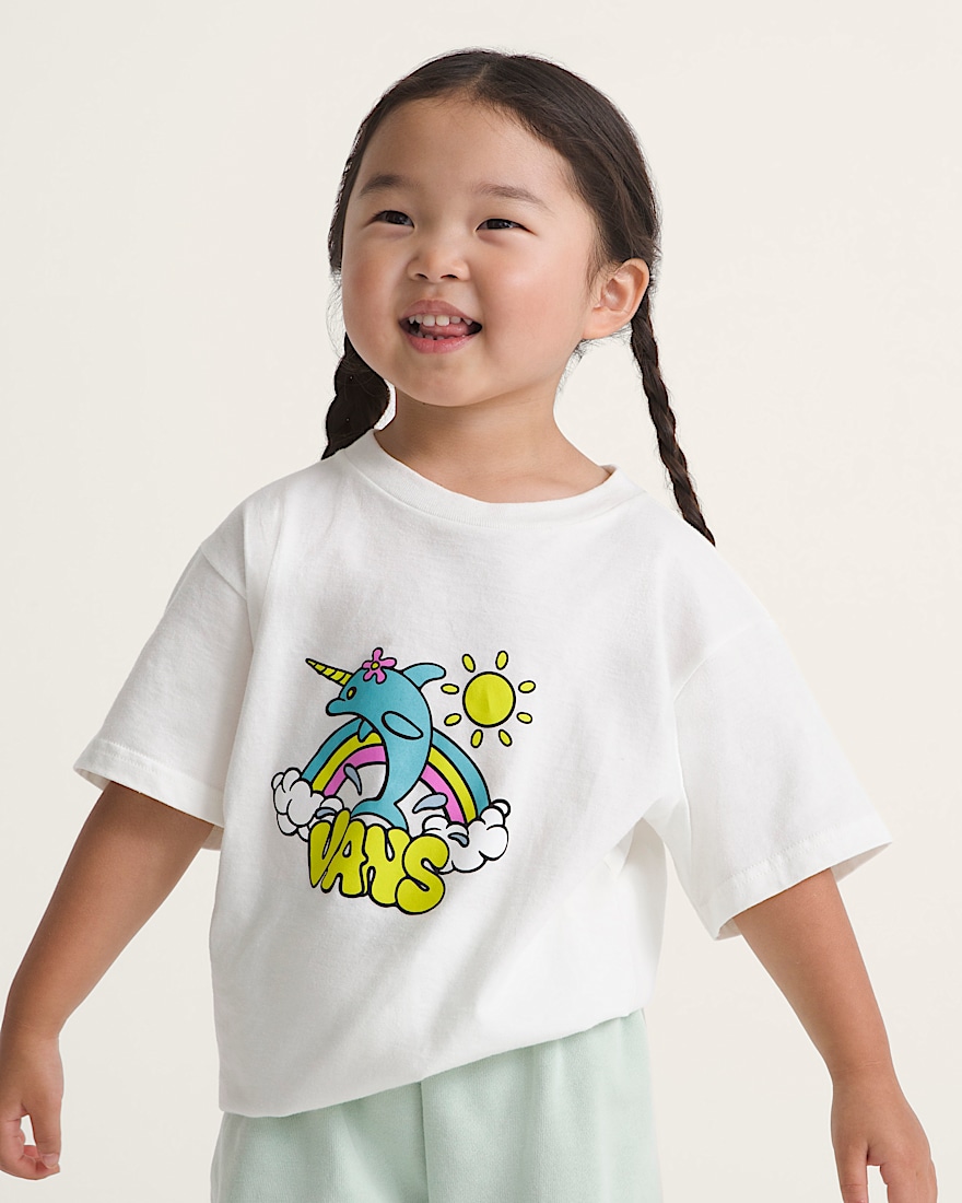 Little Kids Flippercorn TShirt VANS Marshmallow White ALT2