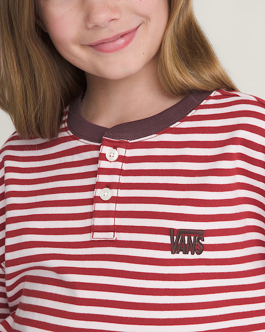 Kids Molley Long Sleeve Henley VANS Pale Petal Pink ALT4