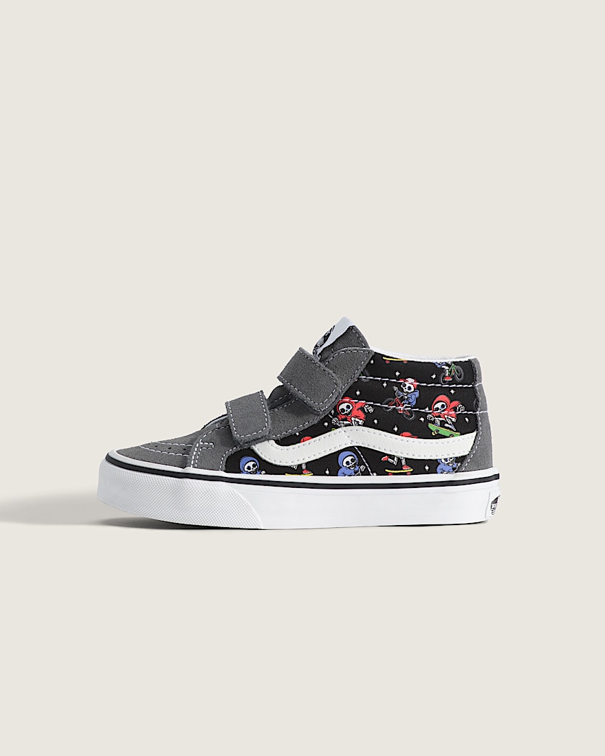 Little Kids Sk8Mid V Shoe VANS GlowintheDark Pewter Grey Black HERO