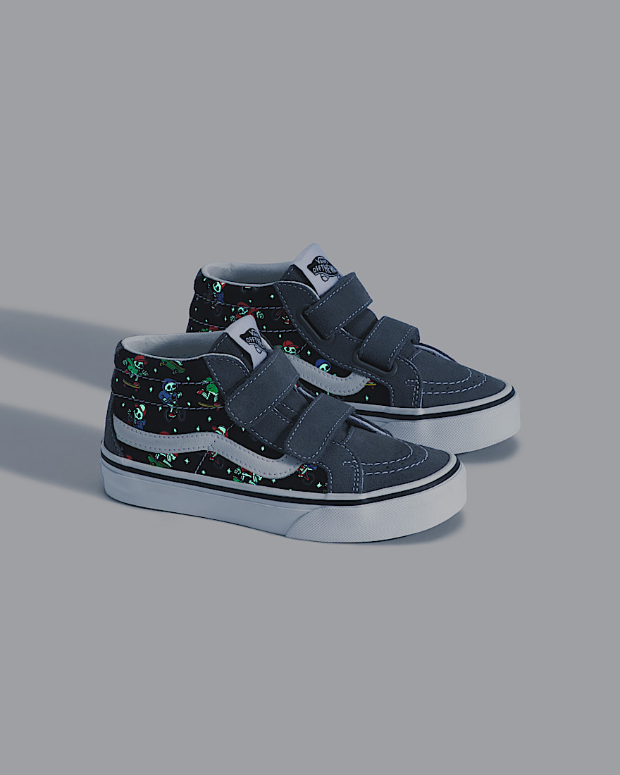 Little Kids Sk8Mid V Shoe VANS GlowintheDark Pewter Grey Black ALT2