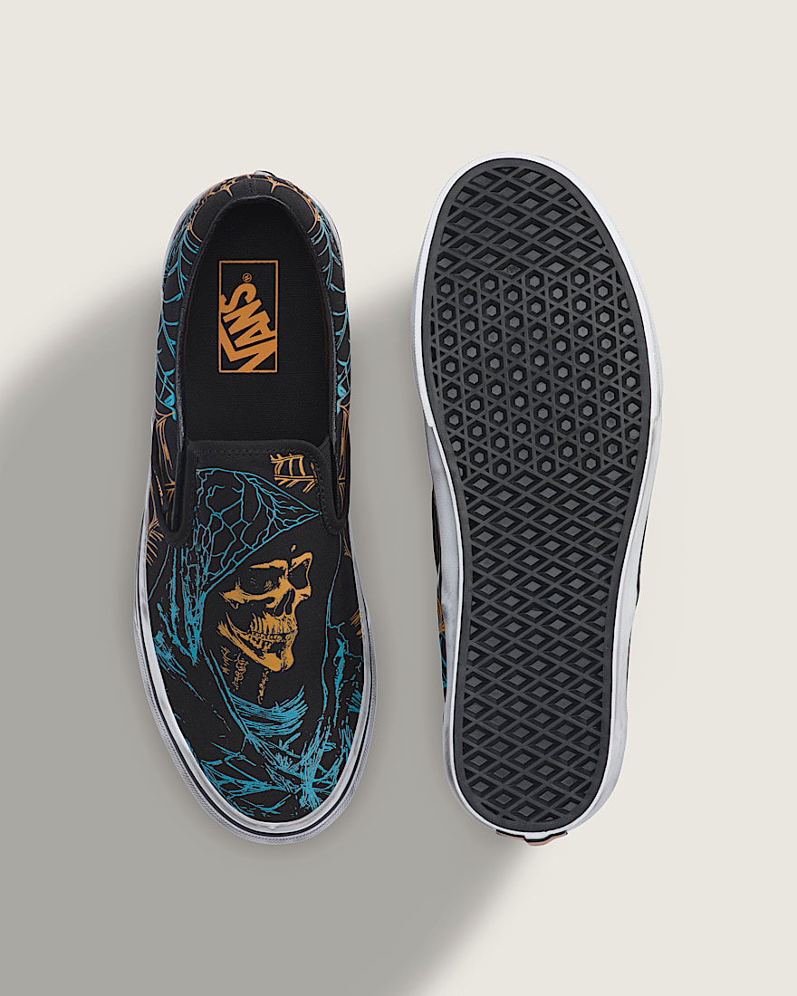 Classic SlipOn Shoe VANS GlowintheDark Black Citrus Burst Orange ALT2