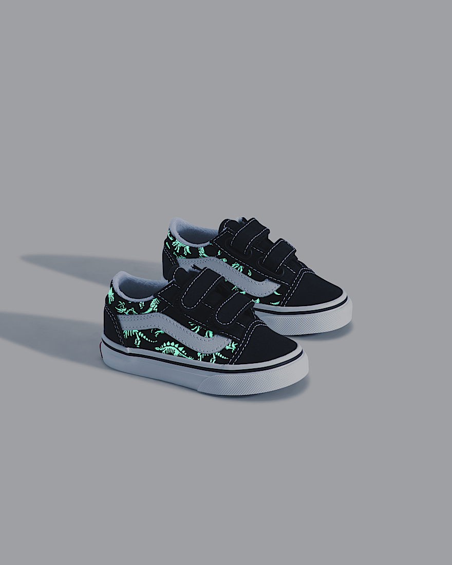 Toddler Old Skool V Shoe VANS GlowintheDark  Black ALT4