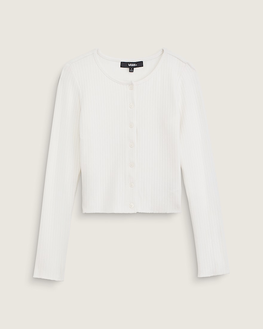 Long Sleeve Button Up Shirt VANS Marshmallow White HERO